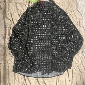 Houston White x Target Mens XL Black Geometric Rayon Button Down Shirt